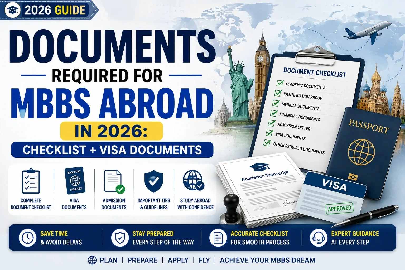 Documents Checklist Required for MBBS Abroad in 2026 Documents Checklist Required for MBBS Abroad in 2026