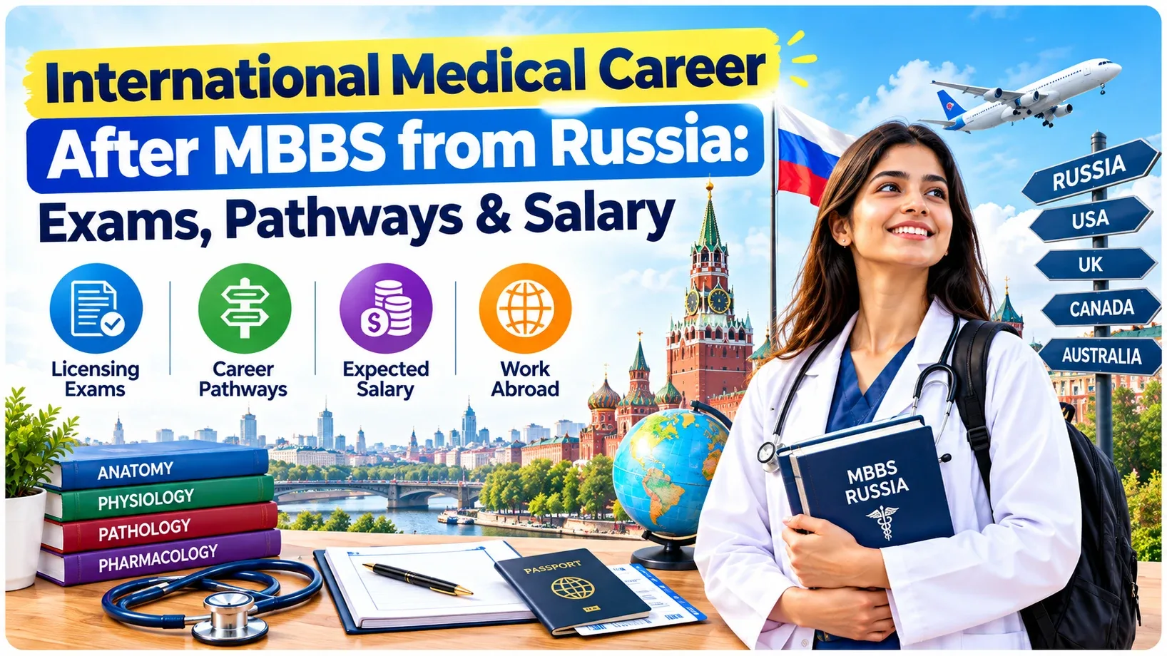 International Medical Career After MBBS from Russia: Exams, Pathways & Salary
